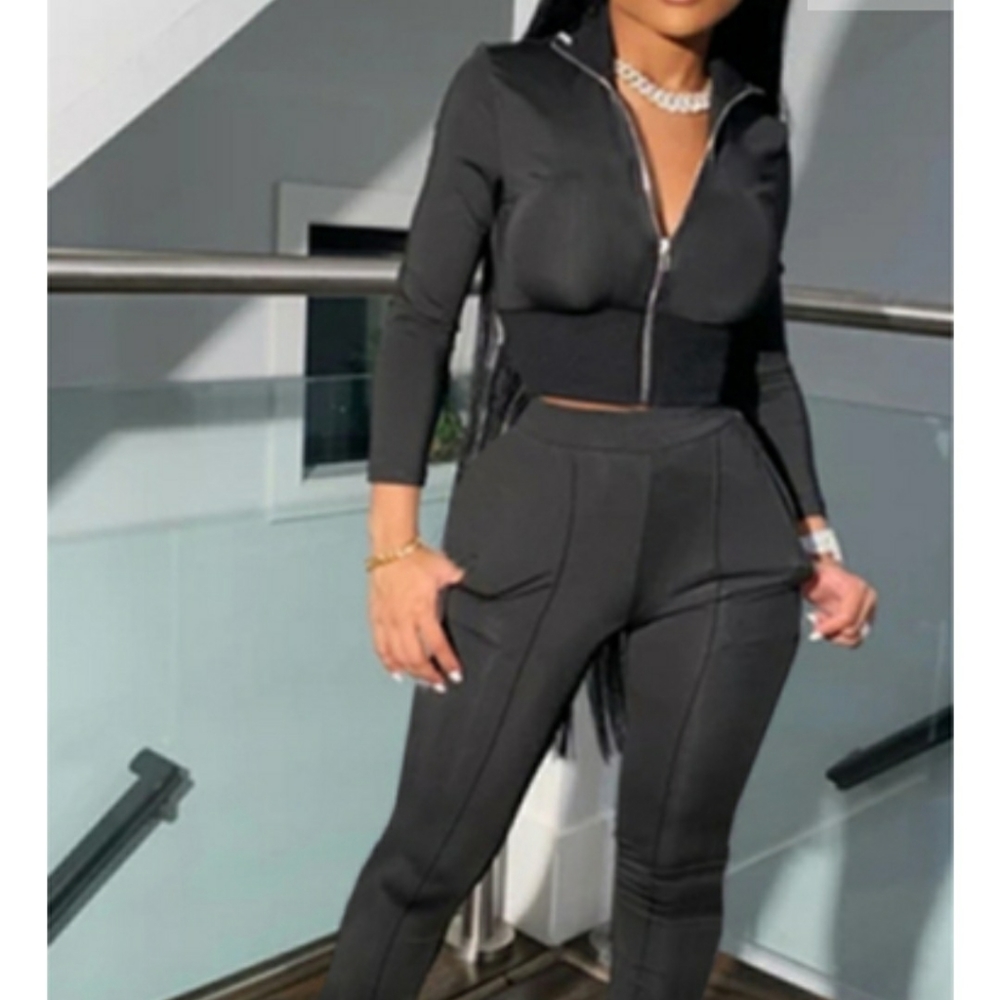 2pc Track Suit w/Crop Style Jacket